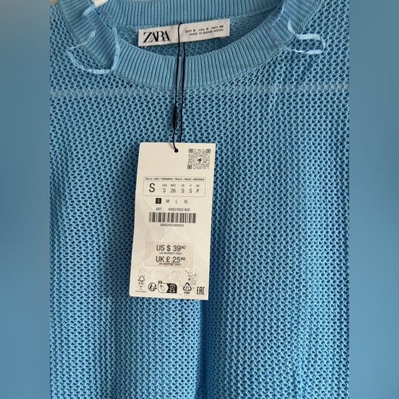 Zara Blue knit top - Picture 4 of 11